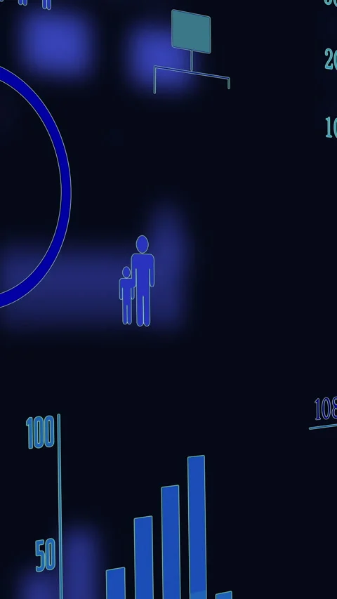 Exploring Abstract Data Visualization Elements Featuring the Inspiring Video stock 288586069