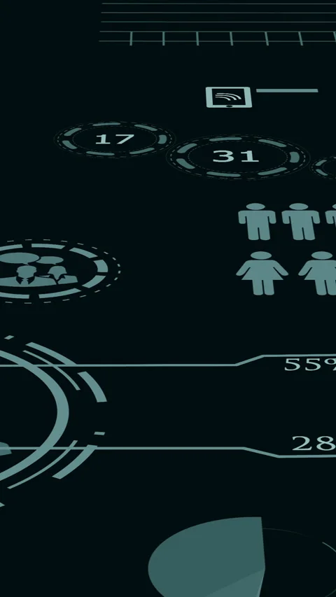 Exploring Abstract Data Visualization Through the Unique Elements of Circle Video stock 287840426