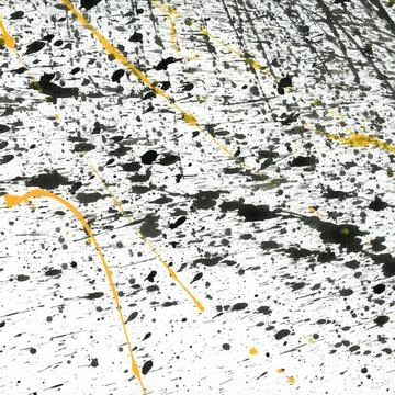 Exploring Abstract Expressionist Art featuring dynamic black and yellow drips Illustrazione stock