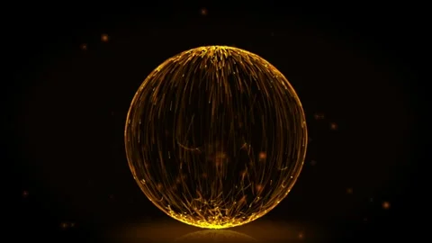 Exploring abstract golden sphere transformations in stunning visuals Video stock 320395343