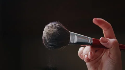 Exploring the Abstract Interaction Between Shadows and Light in a Dimly Lit Dark Stock Footage 327788616