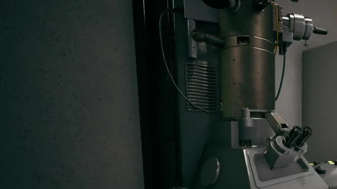 Exploring Advanced Machinery in a Futuristic Lab Environment Stock Footage 347014603