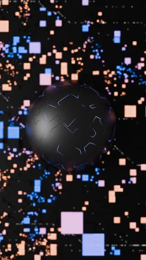 Exploring Ai processor digital patterns and textures, vibrant colors and shapes Stock Footage 322543948