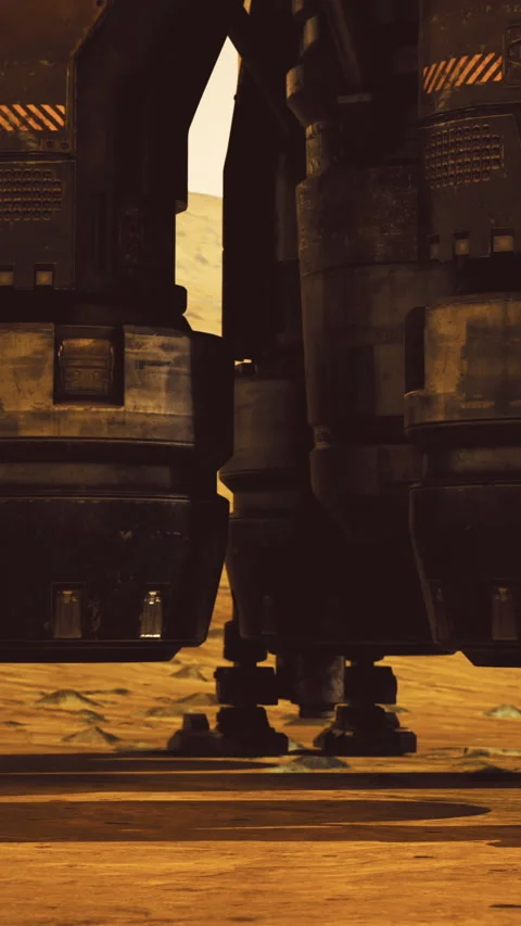 Exploring alien worlds with futuristic rocket engines on a distant planet Stock Footage 331836802