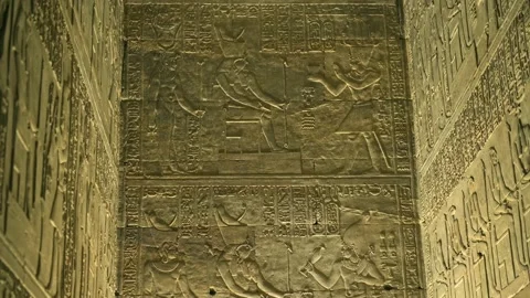 Exploring Ancient Edfu Temple in Egypt in the Morning Video stock 234575757