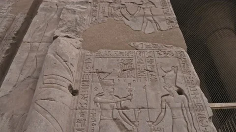 Exploring Ancient Edfu Temple in Egypt in the Morning Video stock 234576971