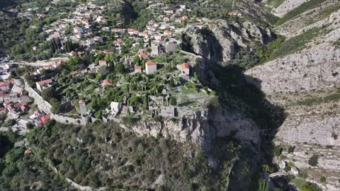 Exploring the ancient fortress of Stari Bar perched on a hillside in Montenegro Stock Footage 287797972