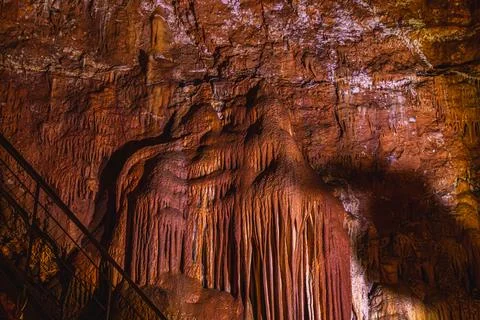 Exploring ancient limestone formations in Istria's underground caves Stock Photos