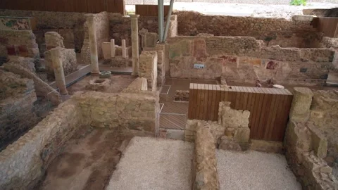 Exploring ancient ruins in Cartagena Spain during April 2025 Stock Footage 317519471