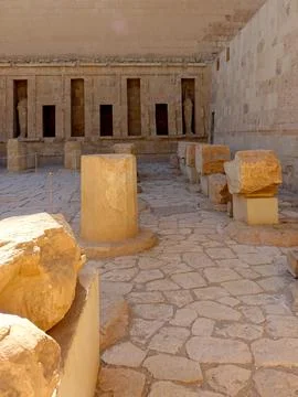 Exploring the Ancient Ruins of the Mortuary Temple of Hatshepsut in Deir El.. Stock Photos
