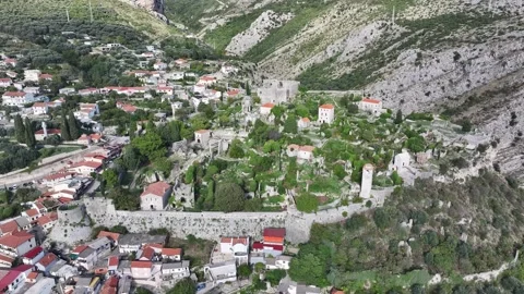 Exploring the ancient ruins of Stari Bar in Montenegro's picturesque landscape Video stock 287797719