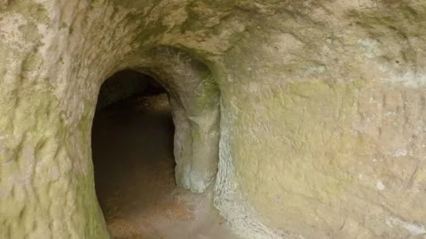 Exploring the Ancient Sandstone Caves of Prachovské skály, Czech Republic Stock Footage 318366114