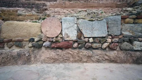 Exploring ancient stone structures in Cartagena Spain in April 2025 Stock Footage 317332732