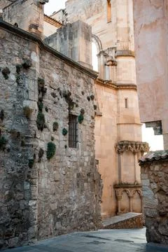 Exploring ancient streets and unique architecture in the historic town of C.. Stock Photos