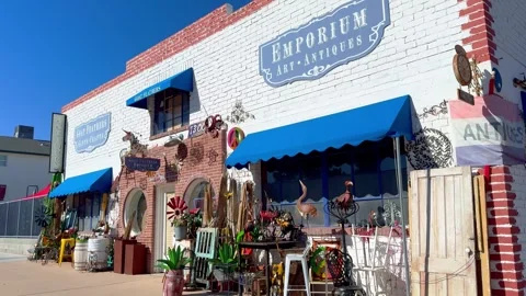 Exploring the Antiques Shops in Historic Boulder City - BOULDER CITY, UNITED Stock Footage 257002795