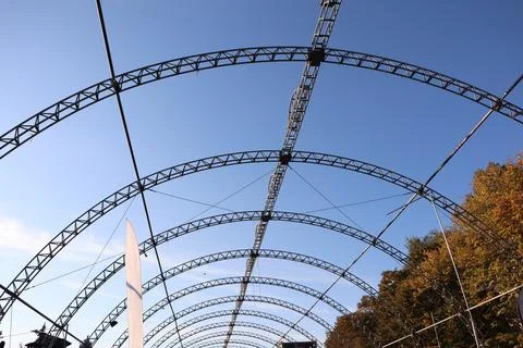 Exploring an Architectural Framework Under a Beautifully Clear Sky in Great Stock Photos