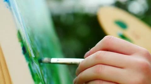 Exploring the Artistic Painting Process in Nature and the Beauty it Brings to Stock Footage 311909870