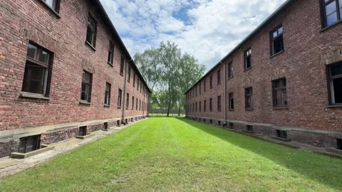 Exploring Auschwitz-Birkenau Museum Stock Footage 277298085