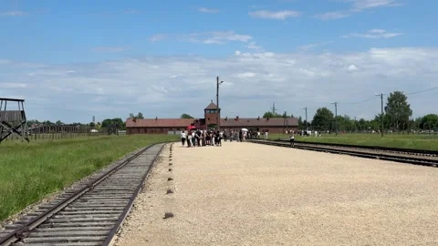 Exploring Auschwitz-Birkenau Museum Video stock 277298413