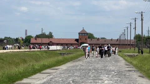 Exploring Auschwitz-Birkenau Museum Stock Footage 277298591