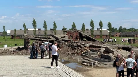 Exploring Auschwitz-Birkenau Museum Stock Footage 277298689