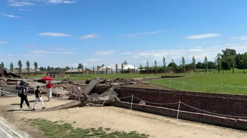 Exploring Auschwitz-Birkenau Museum Video stock 277299386