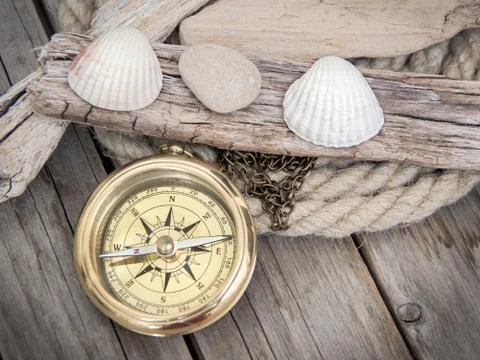 Exploring background with compass Stock Photos