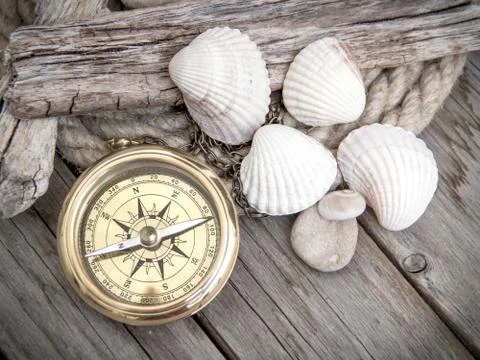 Exploring background with compass Stock Photos