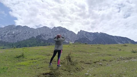 Exploring the beautiful hiking trails of steinberg in tyrol Stock-Footage 310310698