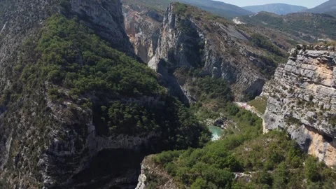 Exploring the Breathtaking Cliffs of Verdon Natural Regional Park at Sunrise Stock Footage 280600842