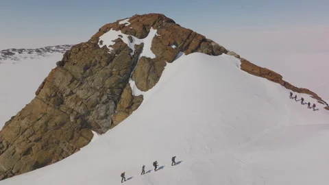 Exploring the breathtaking glacier snow landscape during an unforgettable hiking Stock Footage 288168428