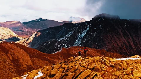 Exploring the breathtaking peaks of the Pyrenees in Spain Stock Footage 303624694