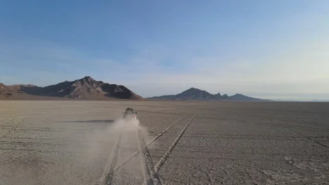 Exploring the breathtaking salt flats mountains on an adventurous journey Stock Footage 312667669
