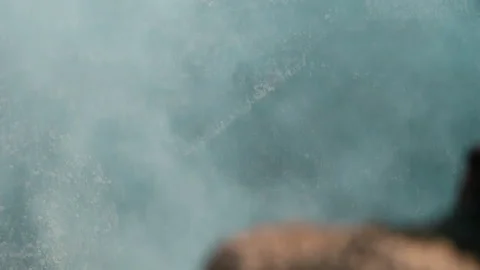 Exploring the breathtaking views inside an active volcano from above Stock Footage 321535521
