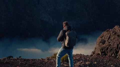 Exploring the breathtaking views at pico do arieiro in madeira island Stock Footage 321531039