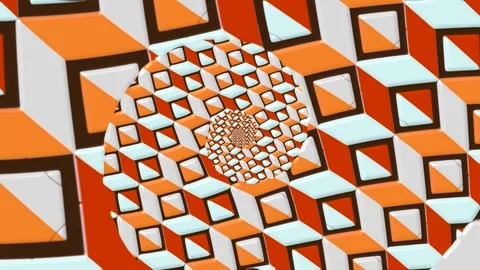 Exploring bright geometric patterns with shapes and colors in a modern style Stock Footage 332846438