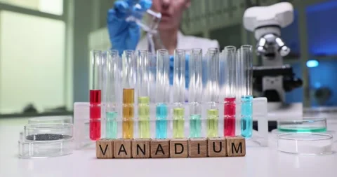 Exploring the chemical element Vanadium in various Laboratory Experiments and Stock Footage 308869085