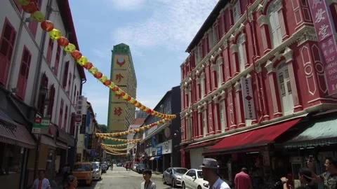 Exploring China Town, Singapore  Stock Footage 130697392