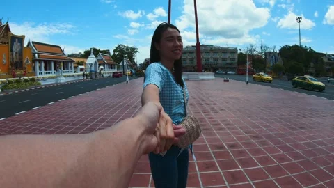 Exploring the City Hand-in-Hand Stock Footage 314637673