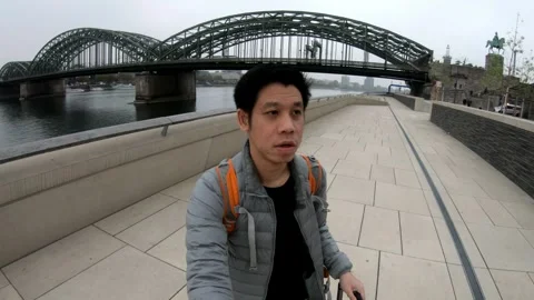 Exploring the City by the River Stock Footage 314591907