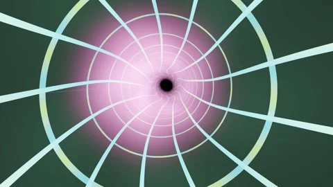 Exploring a colorful swirl pattern in a dark space Stock Footage 337375073