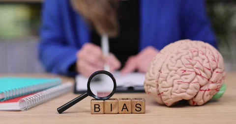 Exploring the concept of bias with a creative brain model and thoughtful Stock Footage 320947220