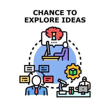 Exploring creative ideas fostering research and development Stock Illustration