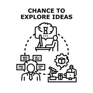 Exploring creative ideas fostering research and development Stock Illustration