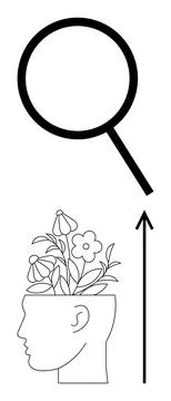 Exploring Creativity Growth of Ideas Through Nature and Curiosity Stock Illustration