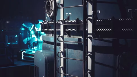 Exploring a cutting edge laboratory with advanced technology at night Vidéo 304518661