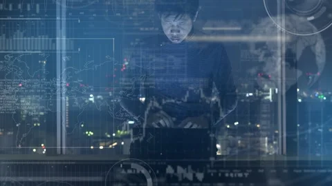 Exploring Data Analytics in a Modern Urban Environment Stock Footage 315975688