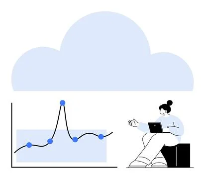 Exploring Data Trends with Cloud Technology A Business Analytics Perspective Illustrazione stock