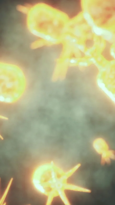 Exploring the dazzling world of micro organisms glowing in the dark Stock Footage 317759881