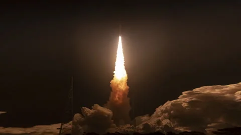 Exploring Deep Space Kennedy Space Center Launches Orion Spacecraft artistic Video stock 243783454